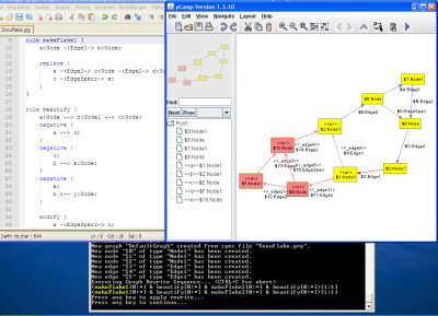 Koch snowflake generation in GrGen.NET, rewrite highlighted